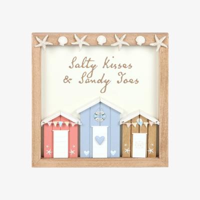 The Range Salty Kisses Beach Hut Wall Plaque - Multicolor