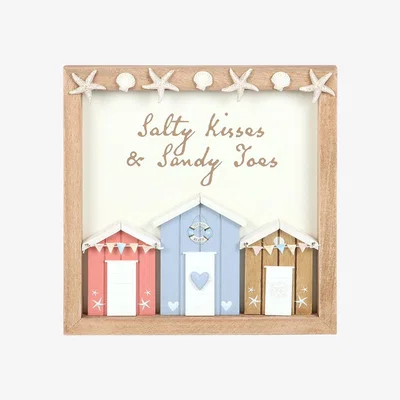 The Range Salty Kisses Beach Hut Wall Plaque - Multicolor