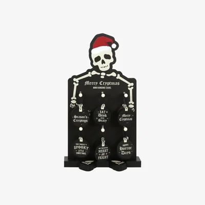 The Range Merry Cryptmas Gothic Mini Hanging Signs Display Set - Black