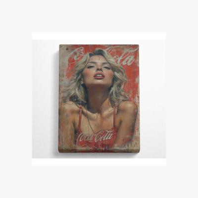 The Range Coca Cola Woman Canvas Print - Black / 81.28cm