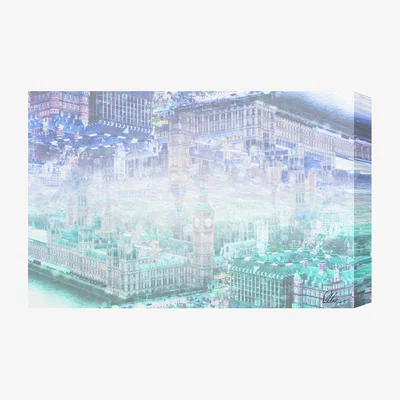 The Range London Inception Graphic Art Wrapped on Canvas - Blue / 112cm