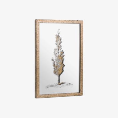The Range Antique Brass Mirrored Pine Wall Art  - Brass