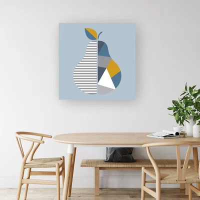 The Range Geometric Pear Canvas Print - Blue / Medium