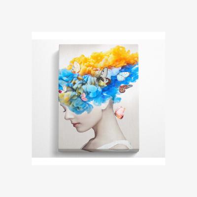 The Range Butterfly Hair Canvas Print - Black / 50.8cm