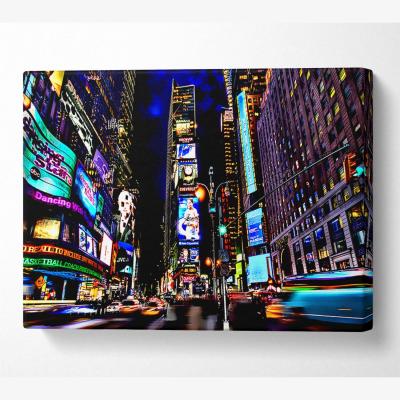 The Range New York City Gods Speed Canvas Print Wall Art - Yellow / 66.04cm