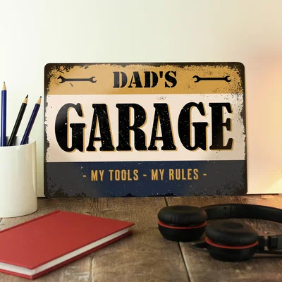 The Range Personalised Garage Metal Sign - Beige