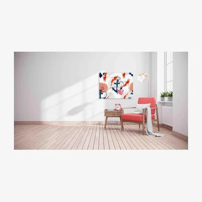 The Range 'Tropical Pattern' Graphic Art on Canvas - Orange / 152cm / 101cm