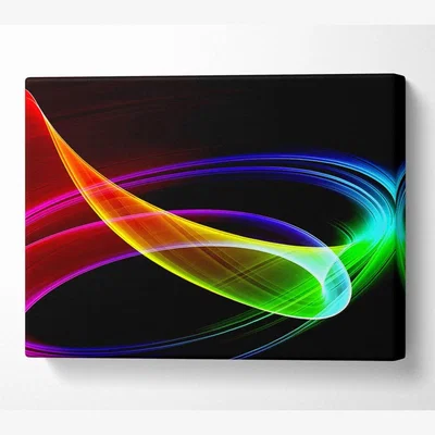 The Range Multi Coloured Galaxy Swirl Canvas Print Wall Art - Yellow / 35.56cm