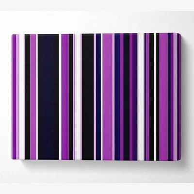 The Range Purple Stripes Canvas Print Wall Art - Yellow / 35.56cm
