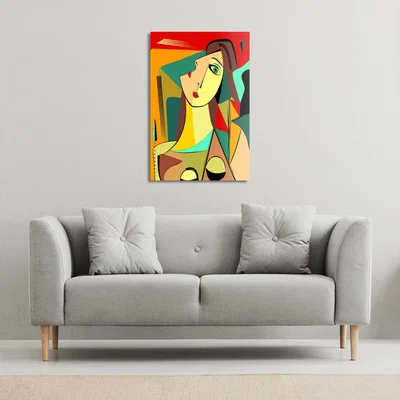 The Range abstract portrait Canvas Print - Pink / 61cm / 41cm