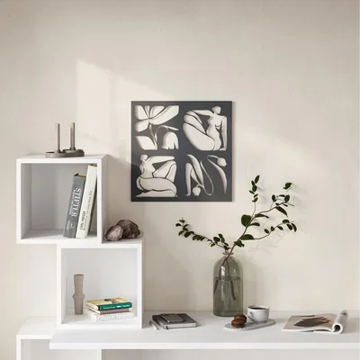 The Range Aitus Modern Metal Wall Art Home Decorative Ornament - Black - Black