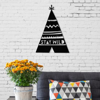 The Range Stay Wild  Wall Art Metal Decorative Object - Black - Black