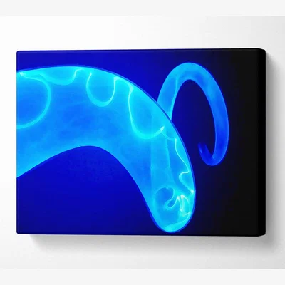 The Range Vibrant Blue Time Lines Canvas Print Wall Art - Yellow / 101.6cm