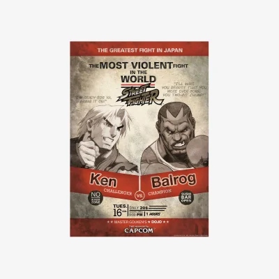 The Range Street Fighter Limited Edition A3 Art Print Ken vs Balrog - Multi