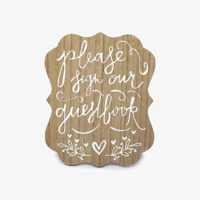 The Range Wedding Guest book Plaque - Brown