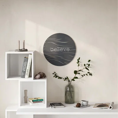 The Range Believe Modern Metal Wall Art Home Decorative Ornament - Black - Black