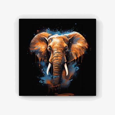 The Range Splashart Elephant Blue HD Metal Print - Blue / 30cm