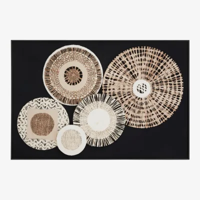 The Range Modello Natural And black Paper Design Wall Art - Multi colour