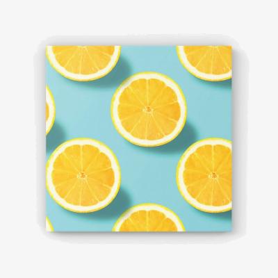 The Range Fresh Lemons HD Metal Print - Blue / 40cm