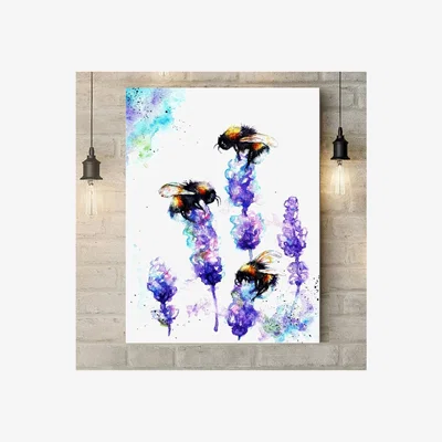 The Range Bees and Lavender Canvas - Purple / 81cm