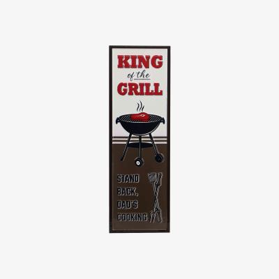 The Range King Of The Grill Embossed Metal Sign - Brown