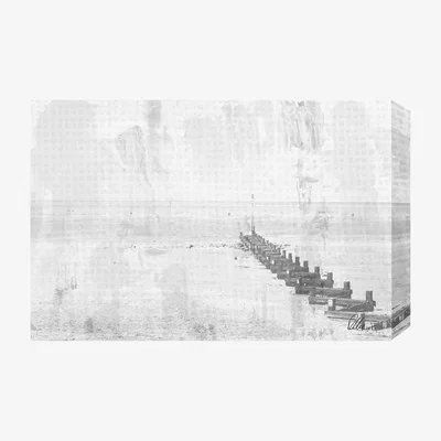 The Range Beach Front Graphic Art Wrapped on Canvas - Black / 152cm
