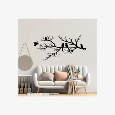 The Range METAL WALL ART-DALDAKI KUSLAR 120x55 CM - TEXTURE BLACK - Black