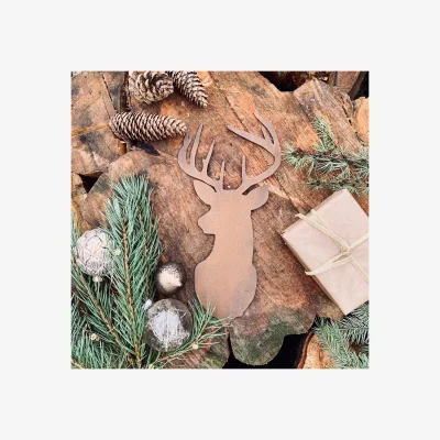 The Range Metal Stag Head Home And Garden Decoration , Bar Decor , Christmas Decoration - Rusty