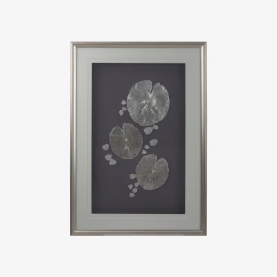 The Range Nason Silver Leaf Design Framed Wall Art - Silver