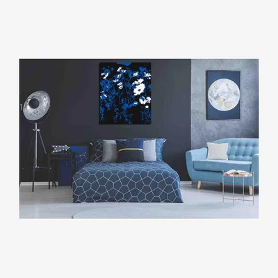 The Range Winter Floral Field of flowers Three color Canvas print - Blue / 127cm / 101cm