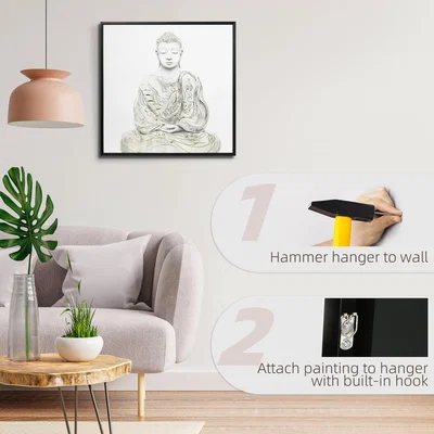 The Range Wall Art Buddha Sit in Meditation Wall Pictures for Home Living Room - Multi-Coloured