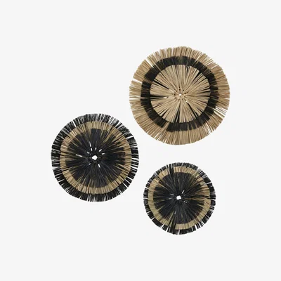 The Range Set Of 3 Seagrass Dish For Wall Decor - Black
