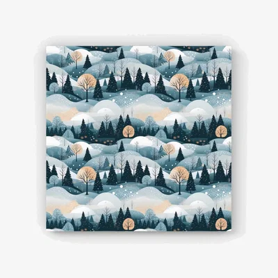 The Range Dreamy Snowy Christmas Scene HD Metal Print - White / 30cm