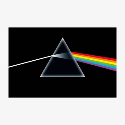 The Range Pink Floyd Dark Side Of The Moon Textile Poster - Black/Rainbow