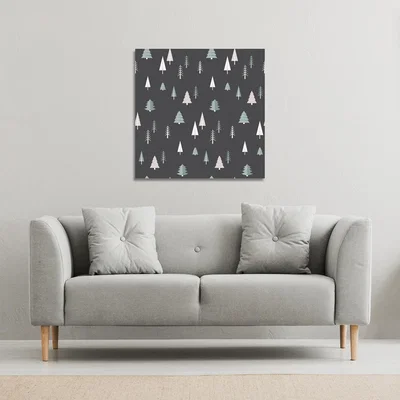 The Range Christmas Winter Forest Gallery Canvas - Black / 90cm