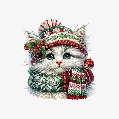 The Range Christmas Kitten Diamond Art Canvas Painting - multi