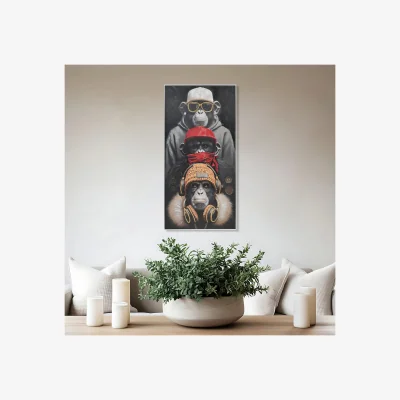 The Range Trio of Wise Apes Framed Art