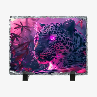The Range Pink Neon Leopard Photo Rock Slate - Slate