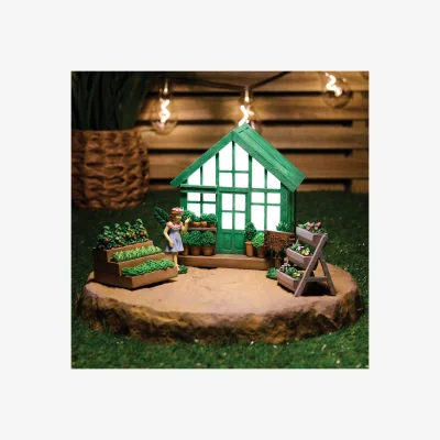 The Range Light Up Greenhouse Garden Ornament Set - Green