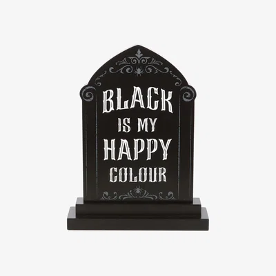 The Range Gothic Charm Happy Dark Decor Sign - Black