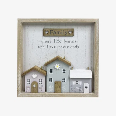 The Range Family Sentiment Pastel House Sign - White