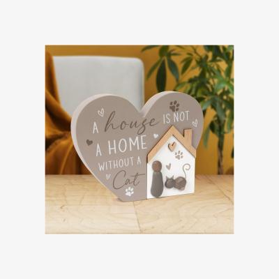 The Range Cat Heart Plaque - Neutral