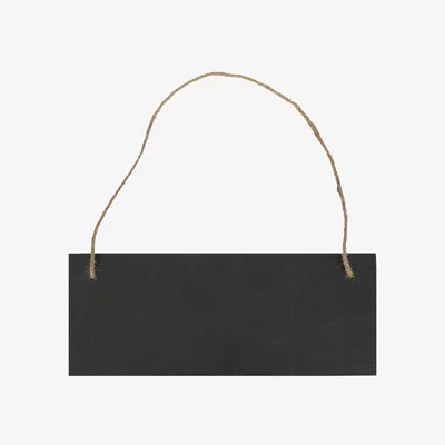 The Range Rectangle Slate Memo Board with Rope - Black / 0.38kg