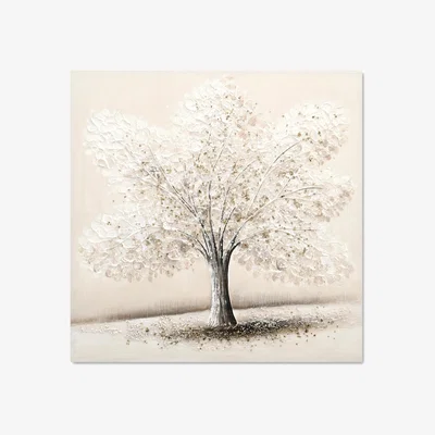 The Range Gold Glitter Embellished Tree Canvas - Multicolour