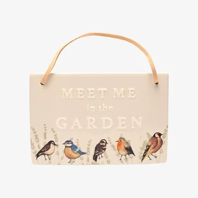 The Range Meet Me In The Garden Plaque - White