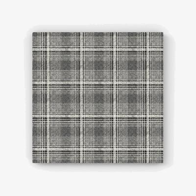 The Range Monochrome Textured Checked Pattern HD Metal Print - Grey / 56cm