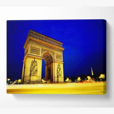 The Range Arc De Triomphe Canvas Print Wall Art - Yellow / 66.04cm