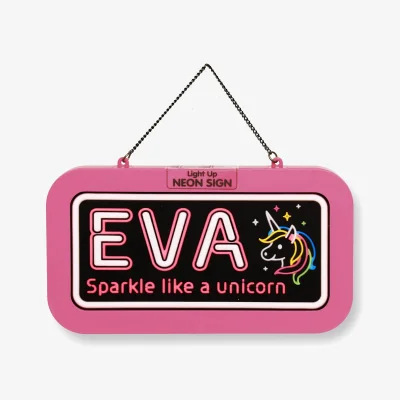 The Range Eva Pre-personalised Light-Up Neon Bedroom Sign - Pink