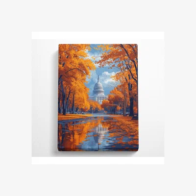 The Range Capitol Building Canvas Print - Black / 101.6cm