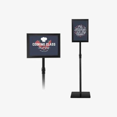 The Range Adjustable Floor Poster Sign Stand - Black